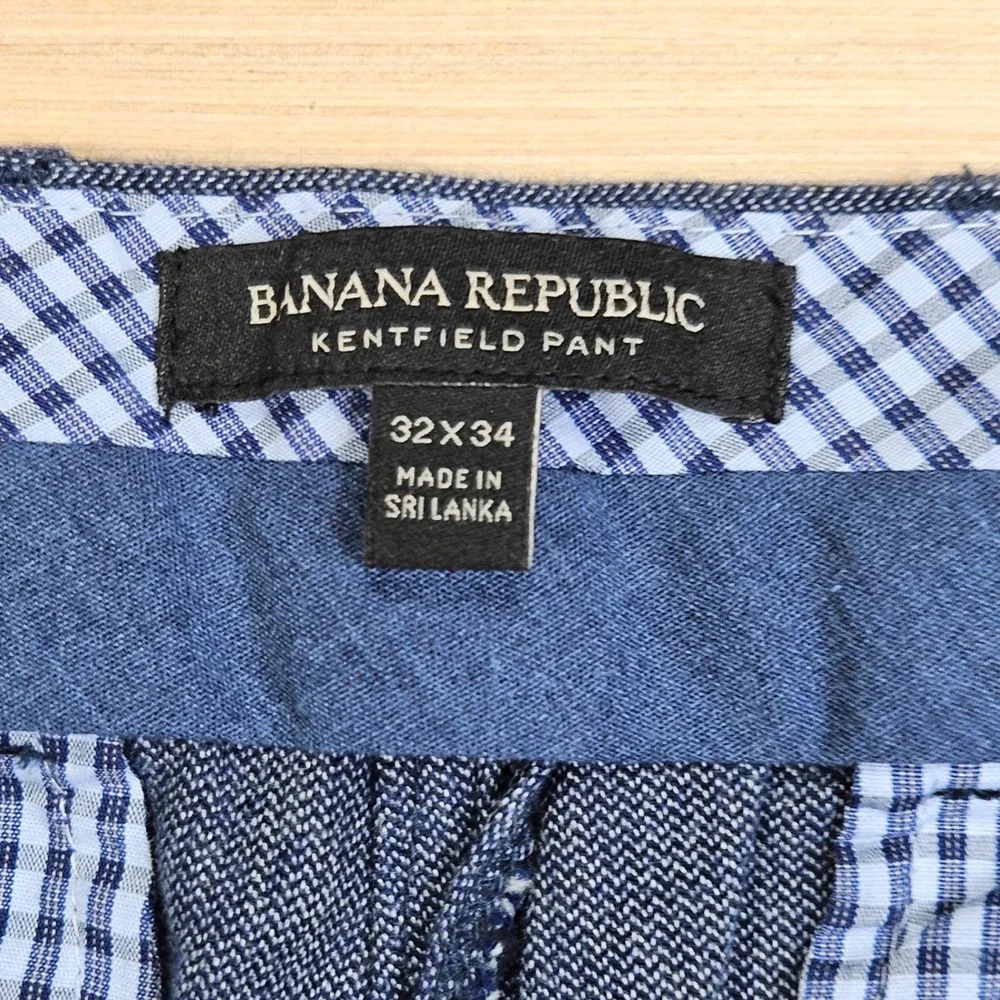 Banana Republic Kentfield Pant Mens 32x34 Fit 32x33 Blue Cotton Chino Trousers